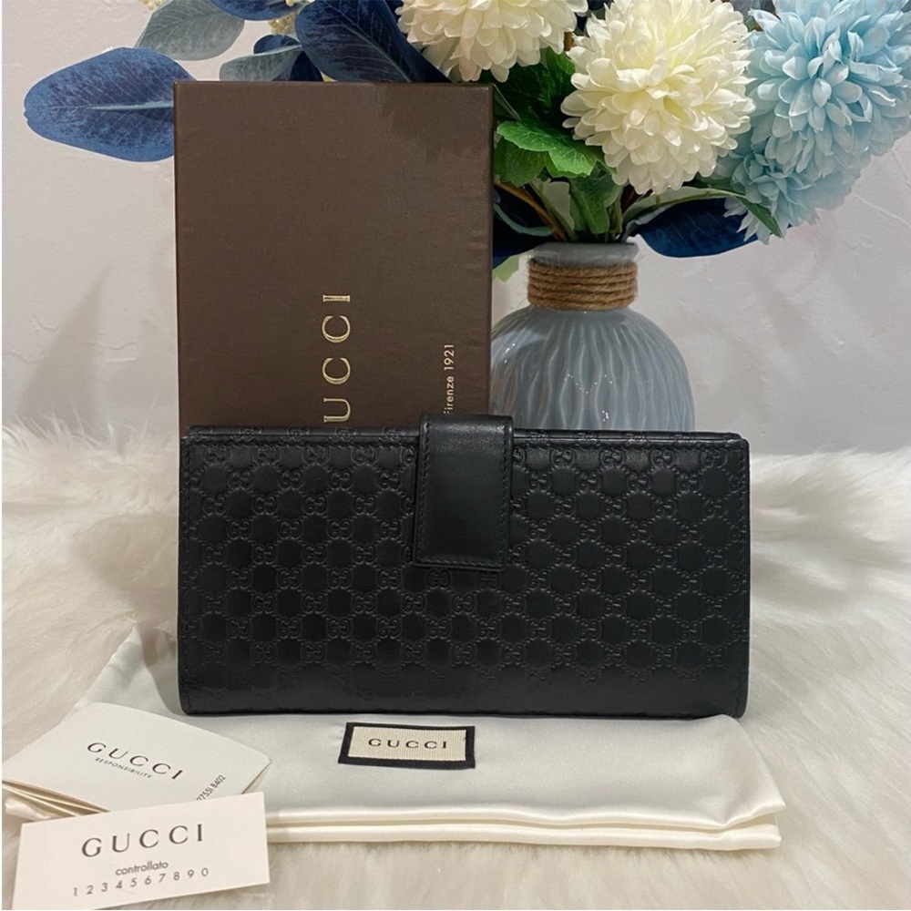 🔥 Gucci Black Embossed Women's Wallet - Picture 2 of 12